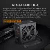 Toiteplokk Cougar ATLAS 650W ATX3.1 80 PLUS Bronze, 24-kontaktiline ATX, 120 mm ventilaator, must