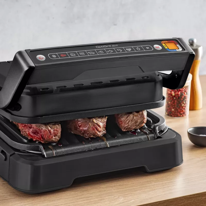 Kontaktgrill Tefal OptiGrill 2in1 GC7728 2100W Must