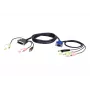 ATEN 2L-7DX2U videokaabli adapter 1,8 m VGA (D-Sub) + 3,5 mm + USB Type-A DVI-I + 3,5 mm + USB Type-B Must, Roheline, Roosa