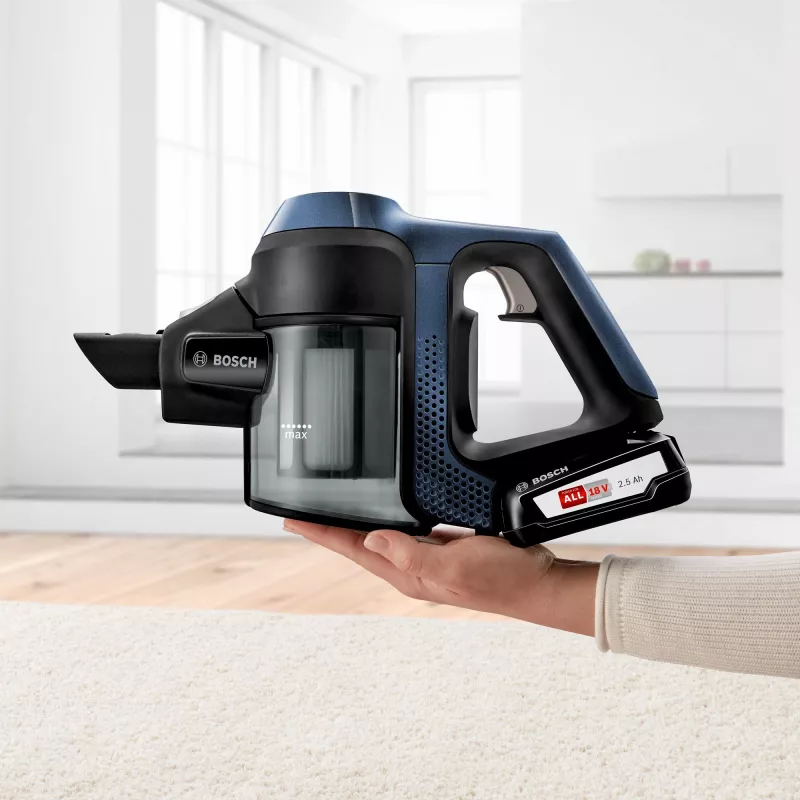 Bosch Serie 6 BBS611PCK pulkpuhasti/elektriline luud 2-in-1 pulkpuhasti Aku Kuiv Hügieenifilter Kotita Sinine 2.5 Ah