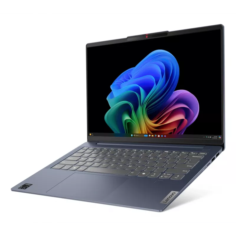 Lenovo IdeaPad õhuke 5 14Q8X9 Copilot+ PC Snapdragon X1-26-100 sülearvuti 35,6 cm (14 tolli) WUXGA 16 GB LPDDR5x-SDRAM 512 GB SSD Wi-Fi 7 (802.11be) Windows 11 Home saksa keel Sinine