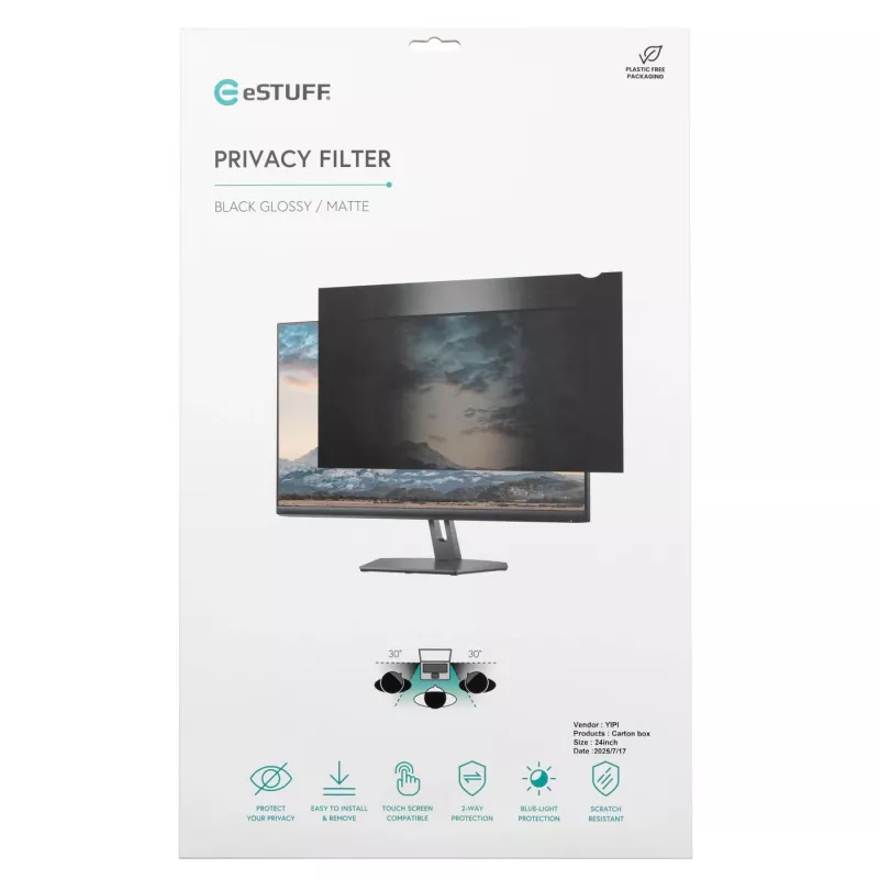 Ekraani privaatsusfilter eSTUFF GLBB19408255 16:9 24 tolli