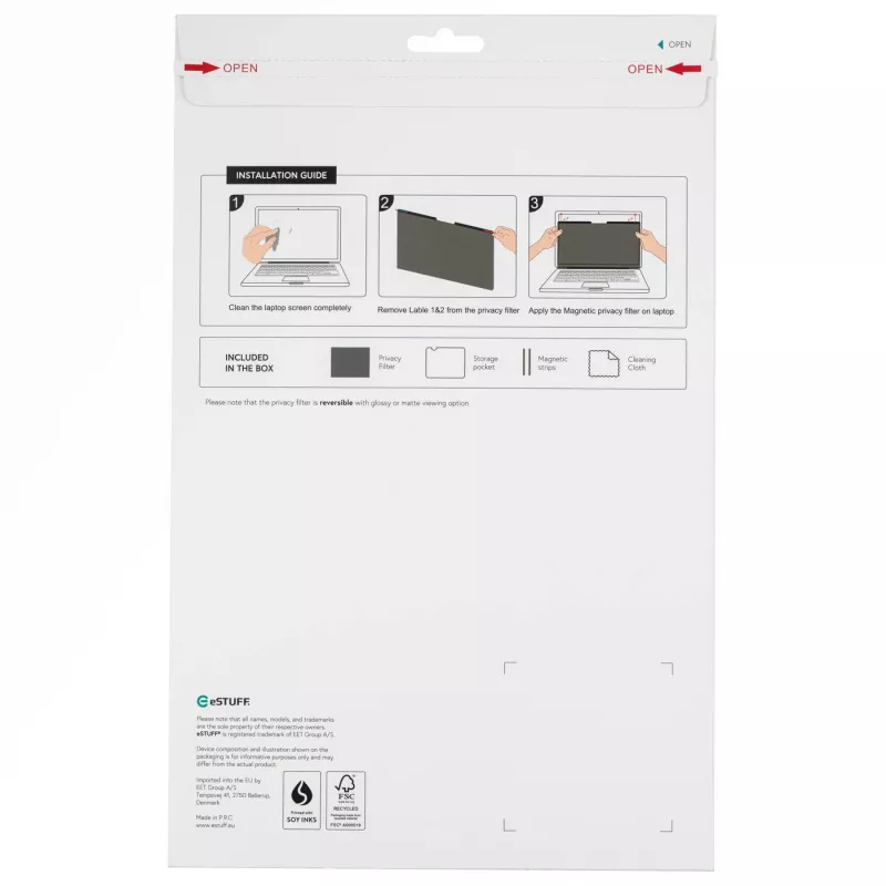 Raamita ekraani privaatsusfilter eSTUFF GLBM15351204 39.6 cm 15.6 toll
