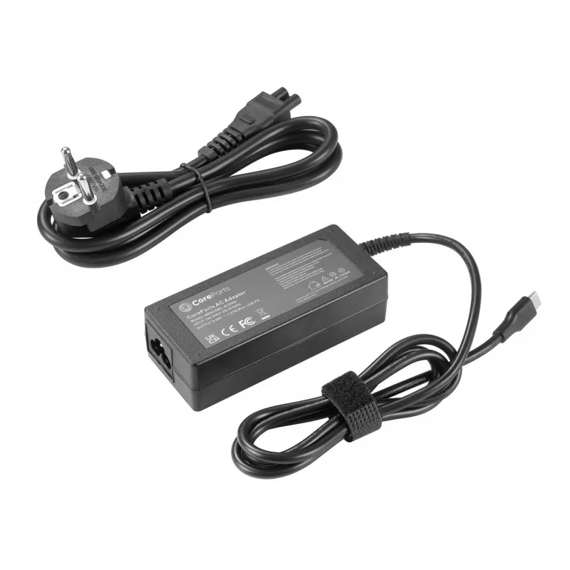 CoreParts MBXUSBC-AC0009 toiteadapter/muundur siseruumidesse 65 W Must