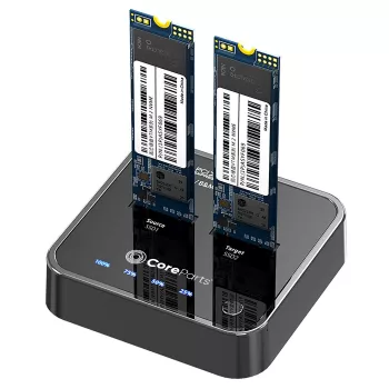 CoreParts MS-CLONER-NVME salvestusseadme dokkimisjaam USB 3.2 Gen 2 (3.1 Gen 2) USB-C Must