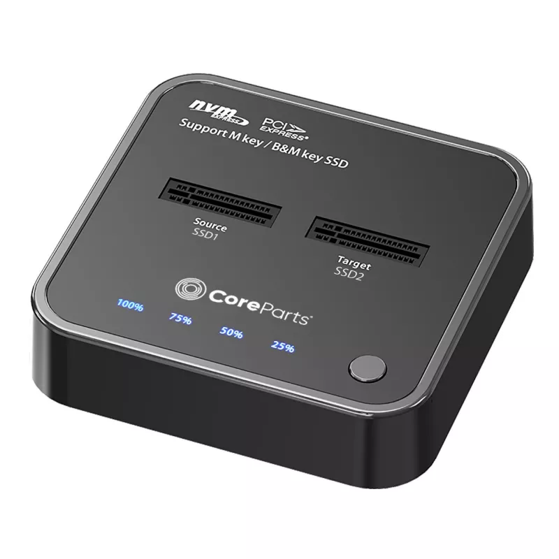 CoreParts MS-CLONER-NVME salvestusseadme dokkimisjaam USB 3.2 Gen 2 (3.1 Gen 2) USB-C Must