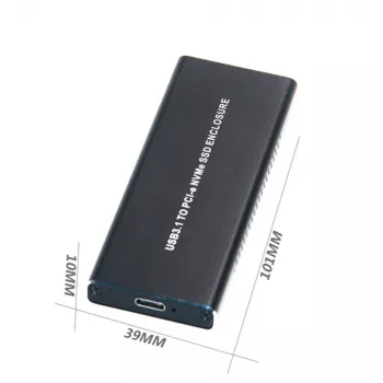CoreParts MSUB8001 salvestusseadme korpus SSD-korpus Must M.2