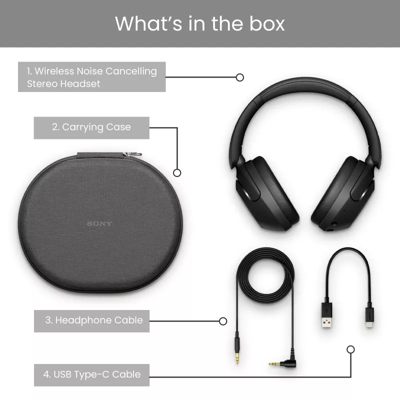Sony WH-XB910N - Must, Juhtmevaba, Kõned/Muusika, 7–25000 Hz, 252 g, Kõrvaklapid, Must
