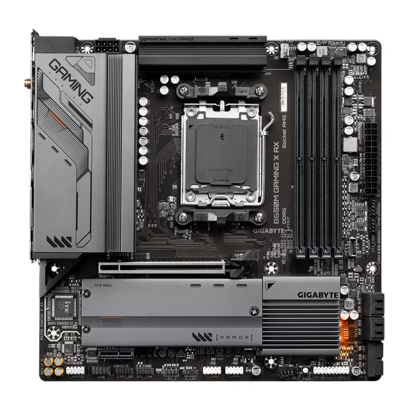 Emaplaat GIGABYTE B650M GAMING X AX — AMD B650, Socket AM5, Micro ATX, DDR5, 4 DIMM, 2x M.2, Wi‑Fi 6E, 2.5GbE