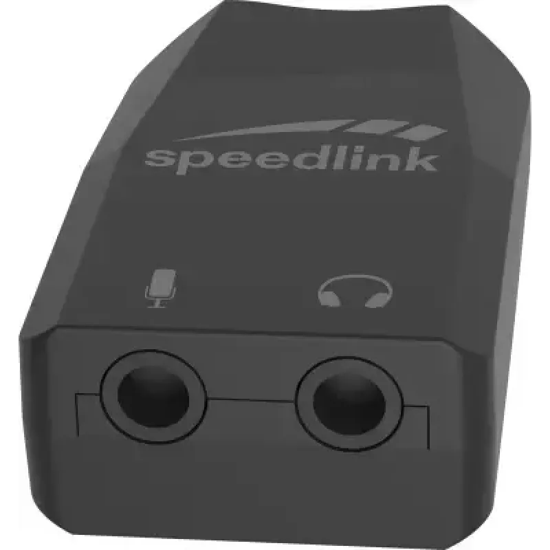 USB väline heliadapter Speedlink VIGO USB — USB liides, 3,5 mm kõrvaklappide pesa, must, 8 g