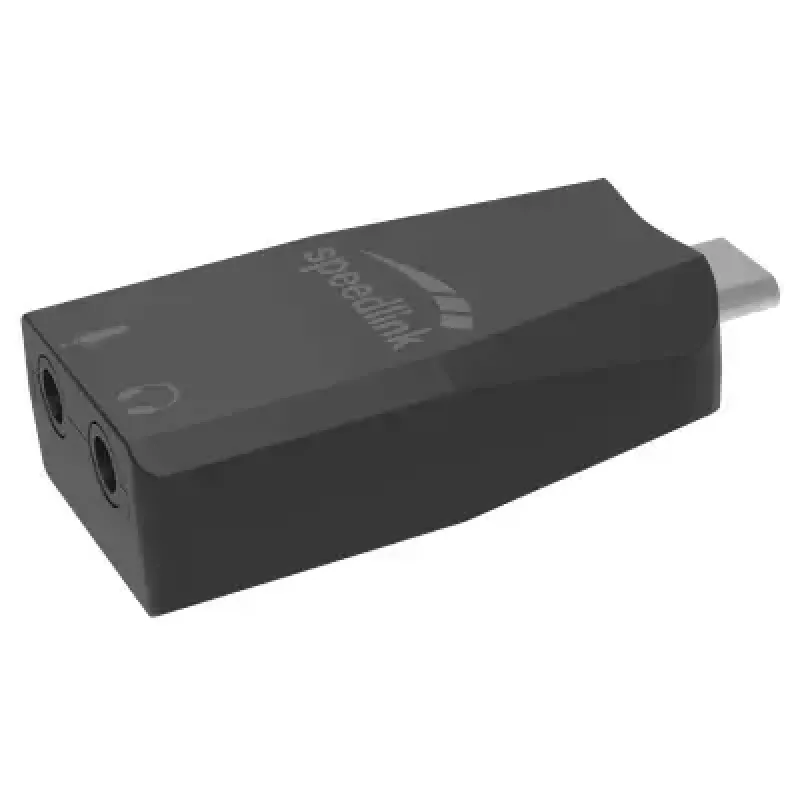 USB väline heliadapter Speedlink VIGO USB — USB liides, 3,5 mm kõrvaklappide pesa, must, 8 g