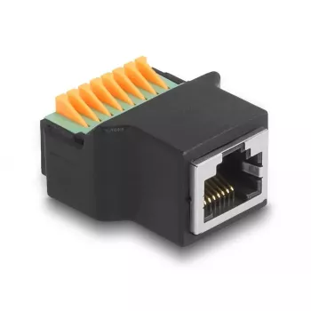 DeLOCK RJ45 emane klemmiploki adapter Must Roheline 1 tk