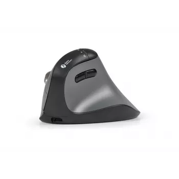 BakkerElkhuizen FastForward Pro hiir, paremakäeline, vertikaalne disain, optiline, RF juhtmevaba + Bluetooth + USB USB-C, 5000 DPI, must, hall