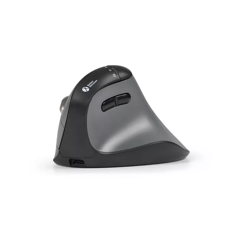 BakkerElkhuizen FastForward Pro hiir, paremakäeline, vertikaalne disain, optiline, RF juhtmevaba + Bluetooth + USB USB-C, 5000 DPI, must, hall