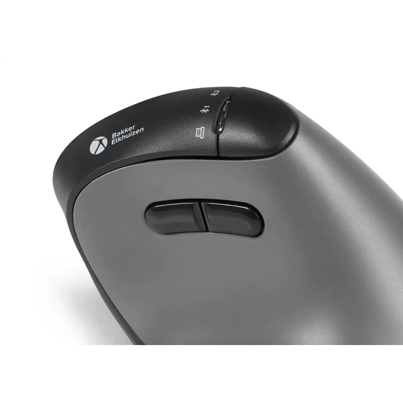 BakkerElkhuizen FastForward Pro hiir, paremakäeline, vertikaalne disain, optiline, RF juhtmevaba + Bluetooth + USB USB-C, 5000 DPI, must, hall