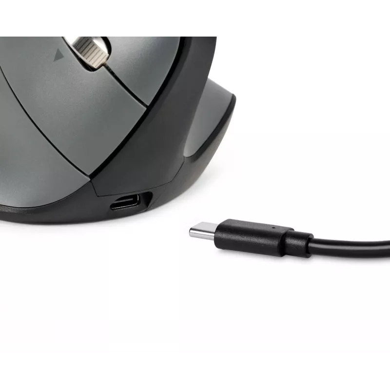 BakkerElkhuizen FastForward Pro hiir, paremakäeline, vertikaalne disain, optiline, RF juhtmevaba + Bluetooth + USB USB-C, 5000 DPI, must, hall