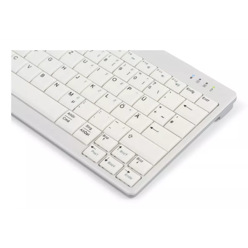 BakkerElkhuizen UltraBoard 950 V2 Wireless DE Qwertz, Tenkeyless (80 - 87%), Juhtmega ja juhtmeta, USB + Bluetooth, Käärkärlüliti, QWERTZ, Tumehall, Helehall