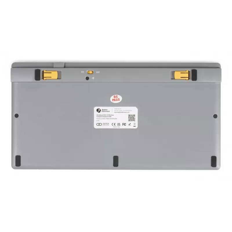 BakkerElkhuizen UltraBoard 950 V2 Wireless DE Qwertz, Tenkeyless (80 - 87%), Juhtmega ja juhtmeta, USB + Bluetooth, Käärkärlüliti, QWERTZ, Tumehall, Helehall