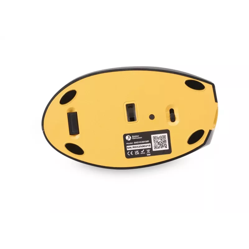 BakkerElkhuizen Handshake hiir Right, paremakäeline, vertikaalne disain, optiline, RF Wireless + Bluetooth + USB USB-C, 6400 DPI, must, hall