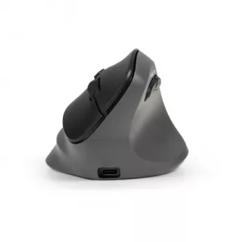 BakkerElkhuizen PRF Pro hiir Parem, Paremakäeline, Vertikaalne disain, Optiline, RF Juhtmevaba + Bluetooth + USB USB-C, 2400 DPI, Must, Hall