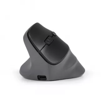 BakkerElkhuizen PRF Pro hiir Vasak, Vasakukäeline, Vertikaalne disain, Optiline, RF juhtmevaba + Bluetooth + USB USB-C, 2400 DPI, Must, Hall
