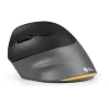 BakkerElkhuizen PRF Pro hiir Vasak, Vasakukäeline, Vertikaalne disain, Optiline, RF juhtmevaba + Bluetooth + USB USB-C, 2400 DPI, Must, Hall