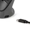 BakkerElkhuizen PRF Pro hiir Vasak, Vasakukäeline, Vertikaalne disain, Optiline, RF juhtmevaba + Bluetooth + USB USB-C, 2400 DPI, Must, Hall