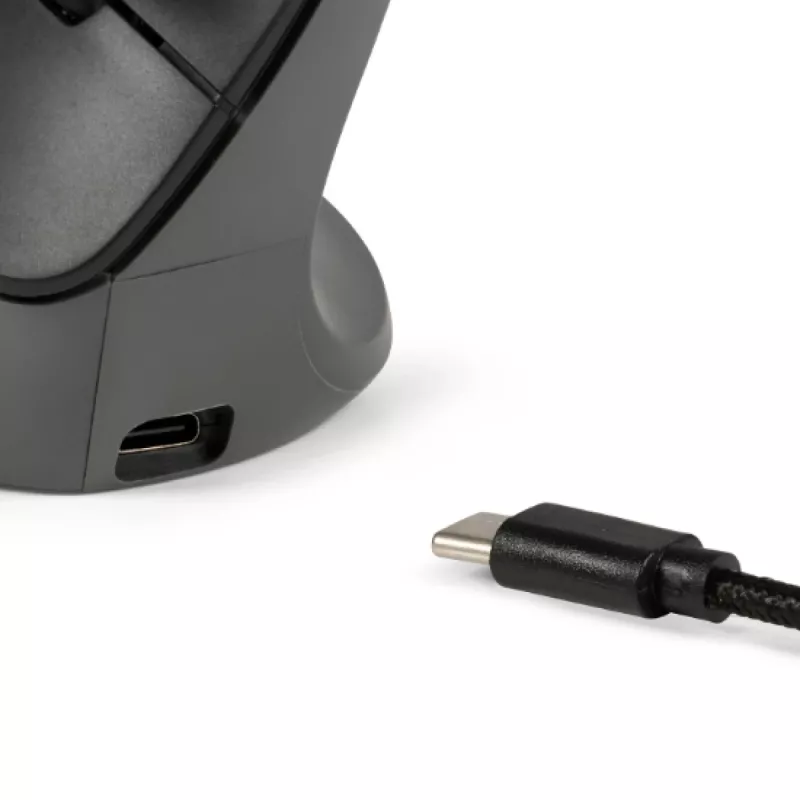 BakkerElkhuizen PRF Pro hiir Vasak, Vasakukäeline, Vertikaalne disain, Optiline, RF juhtmevaba + Bluetooth + USB USB-C, 2400 DPI, Must, Hall