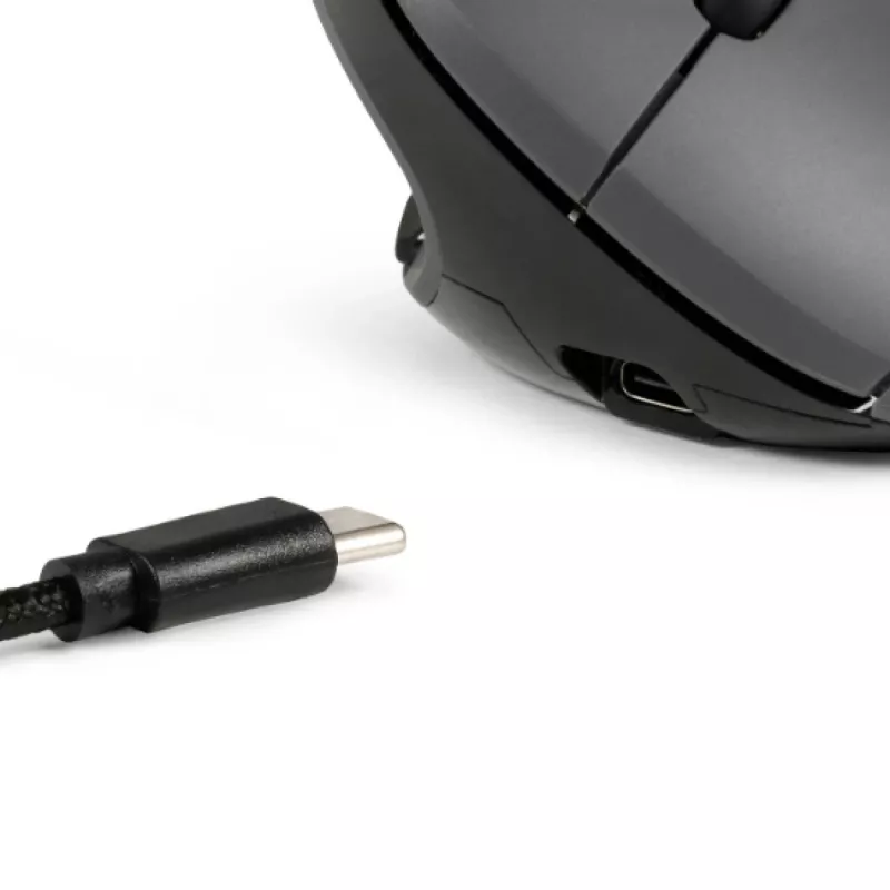 BakkerElkhuizen MidWay hiir vasakukäeline, vasakukäeline, vertikaalne disain, optiline, RF juhtmevaba + Bluetooth + USB USB-C, 2400 DPI, hall, must