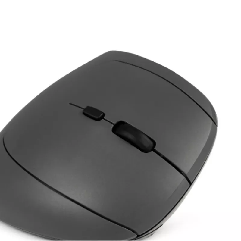 BakkerElkhuizen MidWay hiir Right, paremakäeline, vertikaalne disain, optiline, RF-juhtmevaba + Bluetooth + USB USB-C, 2400 DPI, hall, must