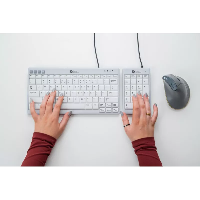 BakkerElkhuizen UltraBoard 955 V2 Numeric, USB, 22, Sülearvuti/PC, 1,5 m, Tumehall, Helehall