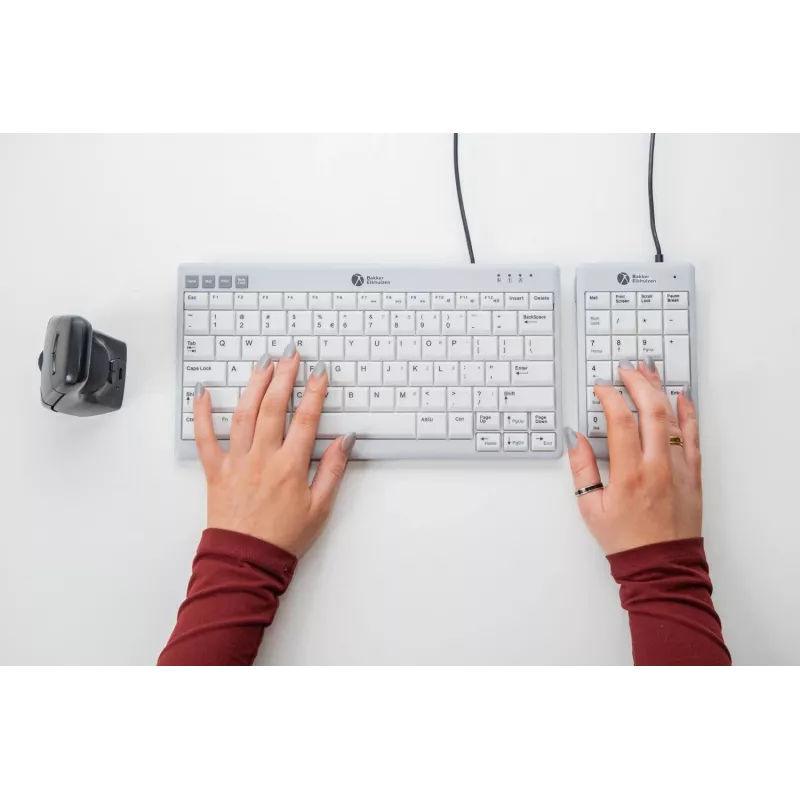 BakkerElkhuizen UltraBoard 955 V2 Numeric, USB, 22, Sülearvuti/PC, 1,5 m, Tumehall, Helehall