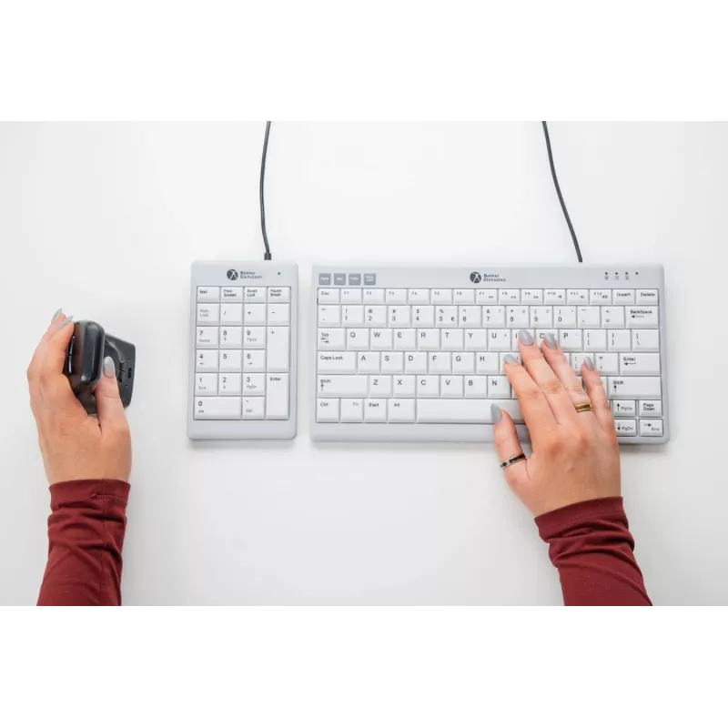 BakkerElkhuizen UltraBoard 955 V2 Numeric, USB, 22, Sülearvuti/PC, 1,5 m, Tumehall, Helehall