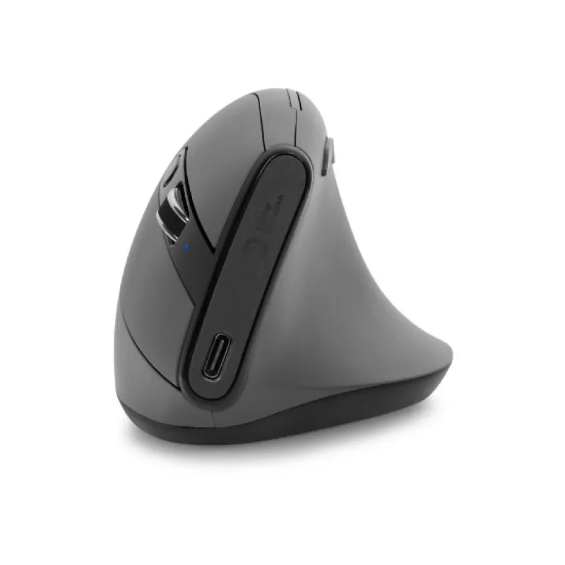 BakkerElkhuizen Grip Pro hiir, Paremakäeline, Vertikaalne disain, Optiline, RF-juhtmevaba, 2400 DPI, Hall, Must, Kollane