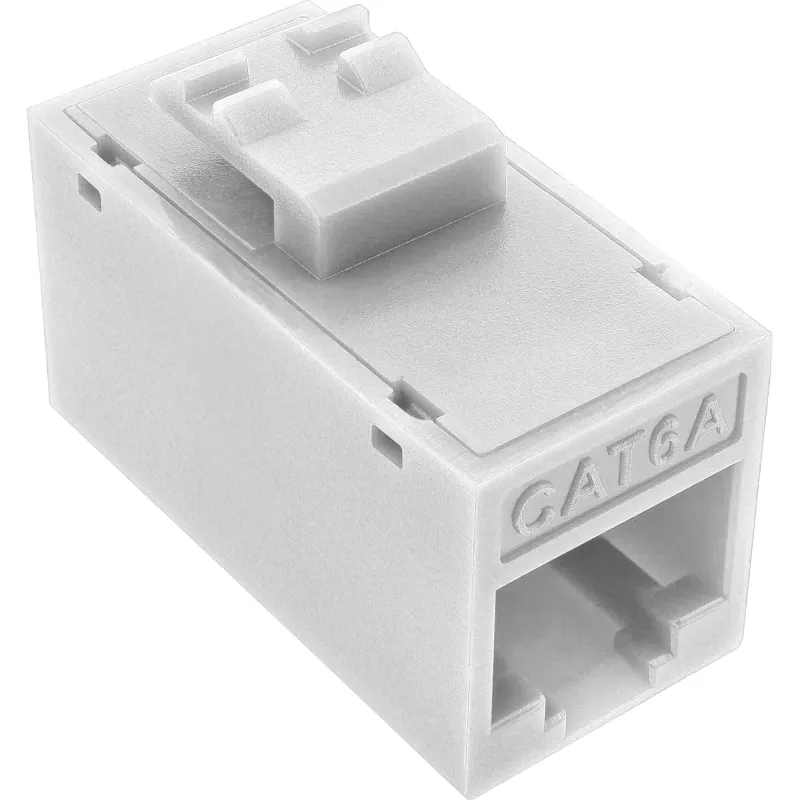 InLine Keystone RJ45 pistik/pesa, varjestamata, Cat.6A, 8 tk pakendis, valge