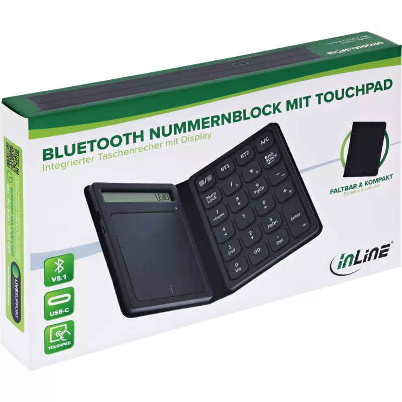 InLine 55379G klaviatuur Universaalne Bluetooth Ei Must
