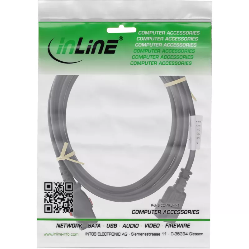 InLine 16933L toitekaabel Must 3 m IEC C13 IEC C14
