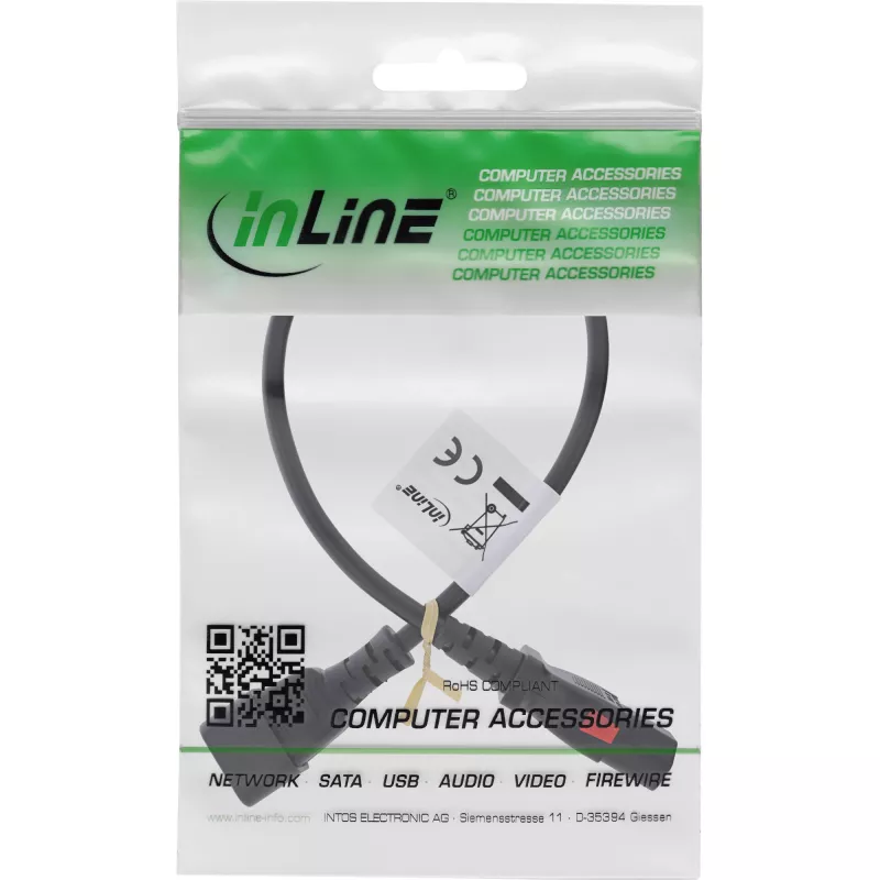 InLine 16934L toitekaabel Must 0,5 m IEC C13 IEC C14