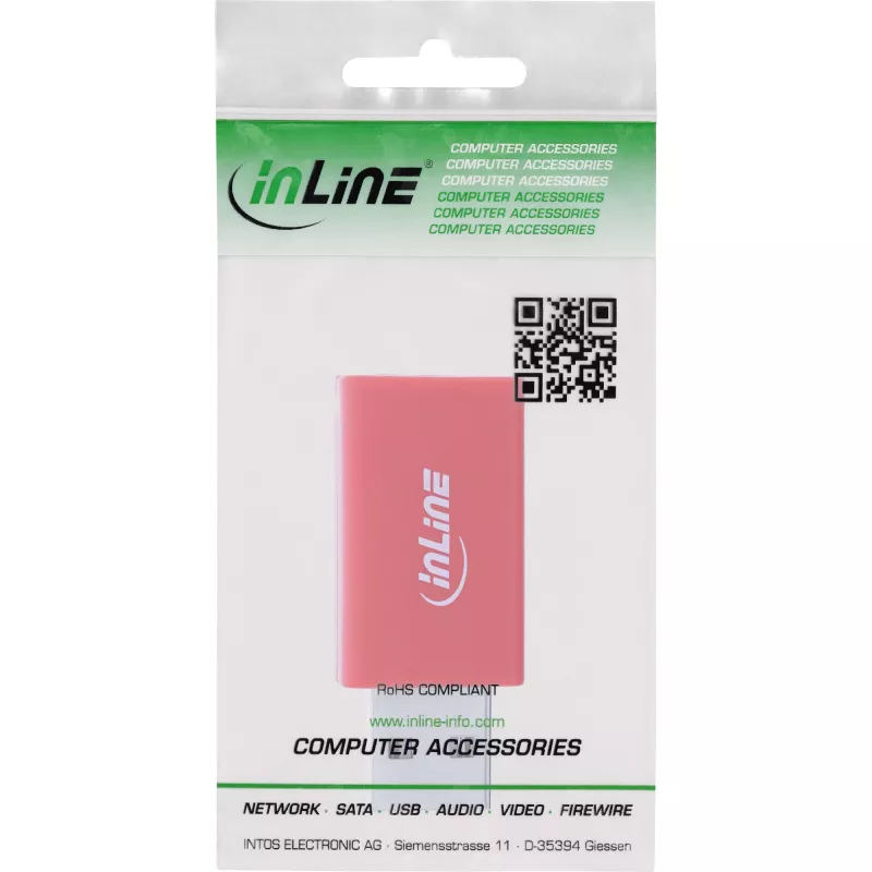 Soolisendikaabel InLine 31653 USB-A–USB-A, USB 2.0, punane