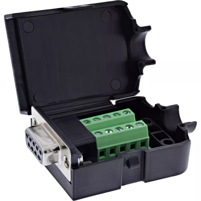 InLine 92501G juhtmepistik Klemmiplokk / D-Sub 9 Must