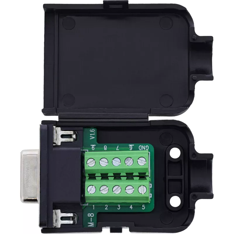 InLine 92501G juhtmepistik Klemmiplokk / D-Sub 9 Must