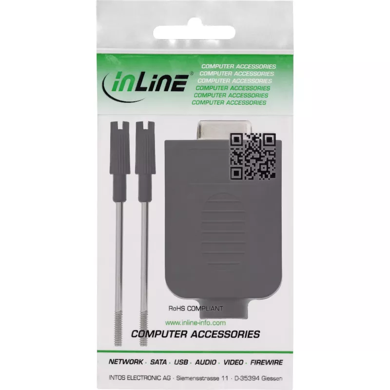 InLine 92501G juhtmepistik Klemmiplokk / D-Sub 9 Must