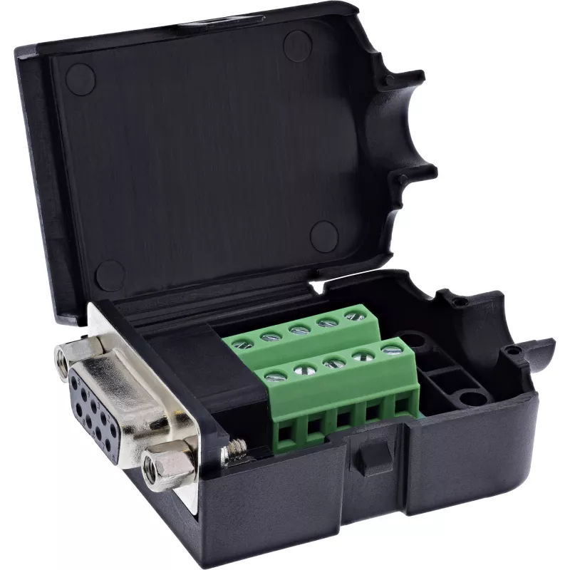 InLine 92501H juhtmepistik Terminaliplokk / D-Sub 9 Must