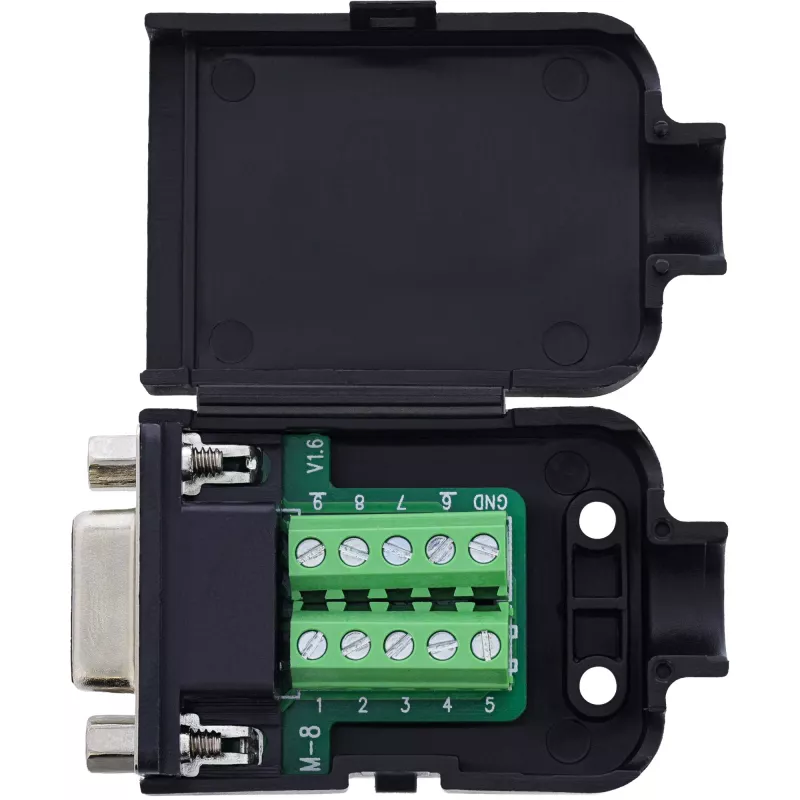 InLine 92501H juhtmepistik Terminaliplokk / D-Sub 9 Must