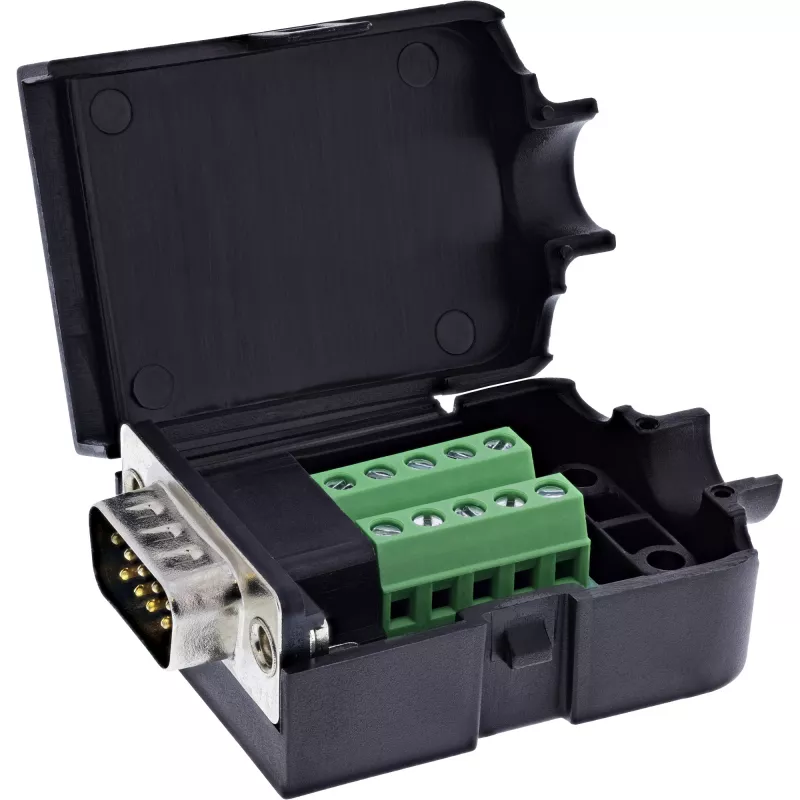 InLine 92501I juhtmeühendus Klemmiplokk / D-Sub 9 Must