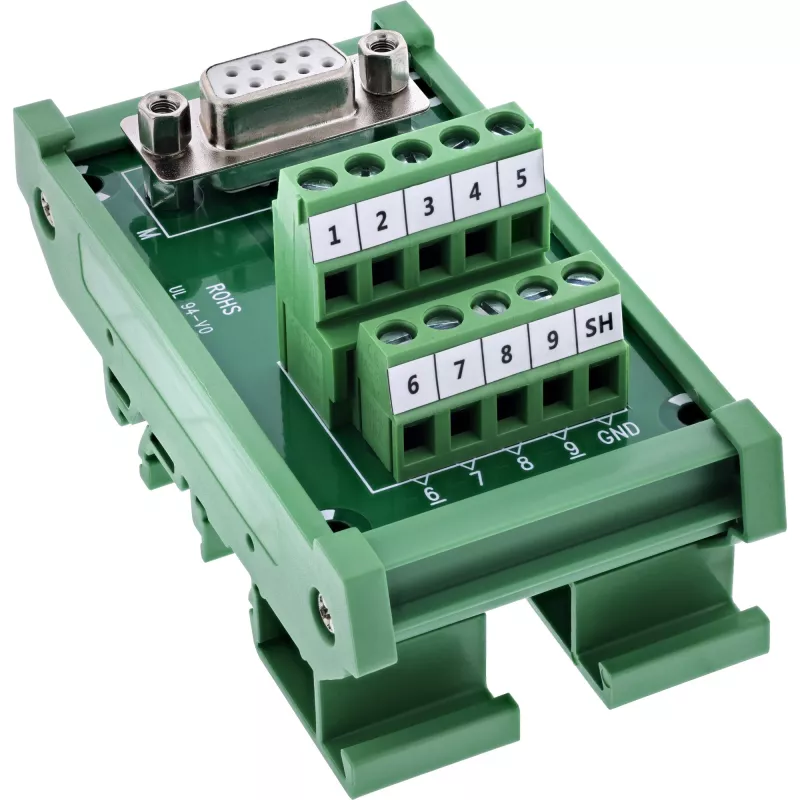 InLine 92501K juhtmepistik Klemmplokk / D-Sub 9 Roheline