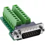 InLine 92502B juhtmepistik Terminaliplokk / D-Sub 15 Must, Roheline