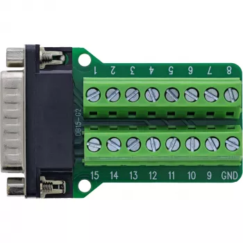 InLine 92502B juhtmepistik Terminaliplokk / D-Sub 15 Must, Roheline