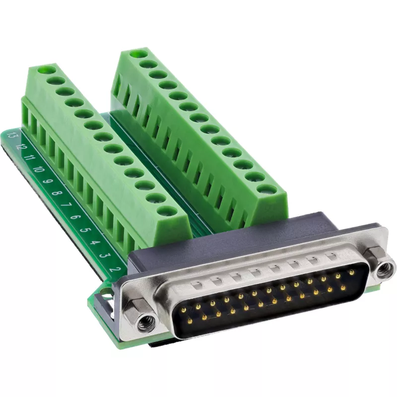 InLine 92502F juhtmepistik Terminaliplokk / D-Sub 25 Roheline