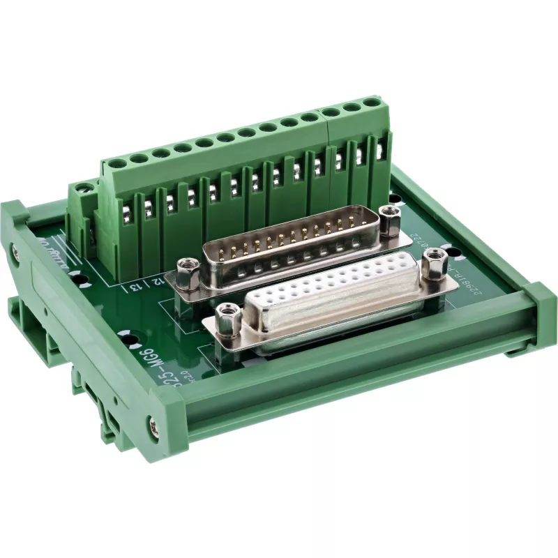 InLine 92502G juhtmeühendus Klemmiplokk / D-Sub 25 Roheline